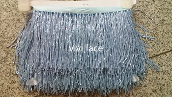 Yy005 5yards/sac albastru margele, franjuri canaf 11-12cm lățime pentru decor rochie/designer de moda