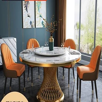 Lumina de lux masă și scaun rotund acasă simplu stil modern, masă apartament mic postmodern marmură masă rotundă