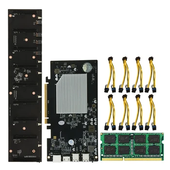 ETH-HSW3 BTC Mining Placa de baza 8XPCIE X16 Slot pentru Card de 67mm MSATA cu 8X8Pin la 8pini Cabluri de Alimentare+8G DDR3 RAM Set