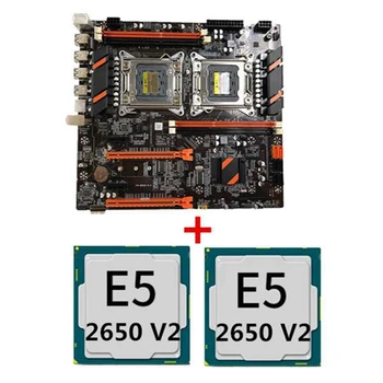 X79 Placa de baza LGA 2011-3 Suport Dual CPU 4XDDR3 128G Memorie pentru Xeon E5 Series+2X E5 2650 V2+Comutator Cablu Costum