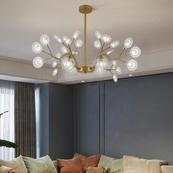 Nordic camera de zi LED candelabru modern minimalist E27 firefly dormitor sufragerie lampă de tavan villa hotel de iluminat