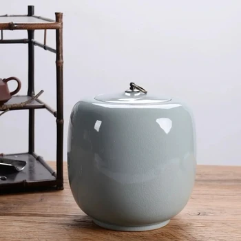 Foarte Mari de Ceai din Ceramica Caddy Umiditate-dovada de Mare capacitate Tort Ceai Rezervor de Stocare Hrana Hrana Uscata Orez Rezervor de Stocare Decorative