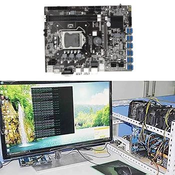 B75 BTC Mining Placa de baza cu CPU Ventilatorului de Răcire+Cablu SATA 12 USB3.0 să PCIE1X GPU Slot LGA1155 DDR3 DIMM de RAM SATA3.0