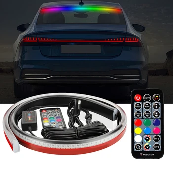 OKEEN LED-uri Auto de Parbriz de Sunet de la Distanță Activat RGB Lumina de Neon Banda Ritm de Muzică Lampa Flash 3 Coada Lumini de Avertizare