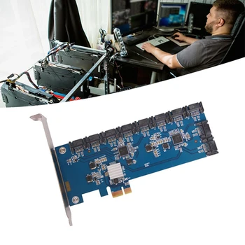 PCIE La SATA Card de Expansiune de 10 Porturi SATA3.0 6 Gbit/S Hard Disk-Ul Calculatorului De Expansiune Card Adaptor Pentru Mineri Bitcoin