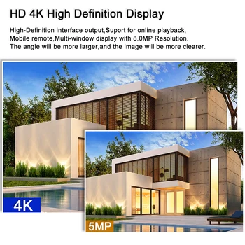4K AHD H. 265 Sistem de Supraveghere Video de 8MP HD 4BUC DVR CCTV aparat de Fotografiat Viziune de Noapte IP66 rezistent la apa Camera de Securitate de Sistem Kit