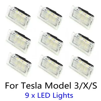 9pcs Upgrade LED-uri Lumina de Interior Plug Ușor de Înlocuire Interior Portbagaj Lumina LED Lumina Pentru Tesla Model 3 Model S Model X Accesoriu