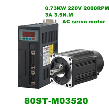 De înaltă Calitate 80ST-M03520 3.5 N. M 0.73 KW Servo-Motor AC Driver motor electric 730W CNC Servo Motor Kituri CNC