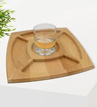 Personalizate Capul Scrisoare Isimli Whisky Ceașcă și Natural din Lemn Masiv Cu 4 Compartimente Prezentare Tabağı Cofetărie Cadou Seti-6