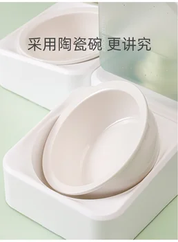 Dublu De Ceramica Castron Castron De Băut Coloanei Vertebrale Cervicale Protecție Automată Consumabile Pentru Animale De Companie