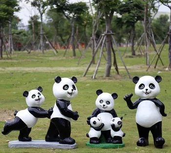 În Aer Liber, Decoratiuni De Gradina Vila De Oțel De Sticlă Ornament Simulare Panda Gigant Grădina De Sculptură Decor Decor Meserii