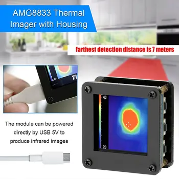 AMG8833 MLX90640 Cameră de termoviziune Instrument Electronic IR 8x8 Cu Locuințe Cameră de termoviziune USB de termoviziune Mașină