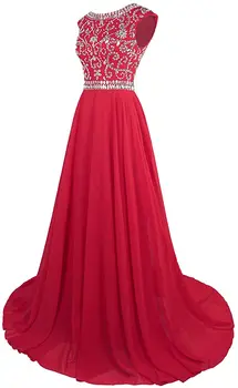 Femei de bal formale rochie a-line fusta tesatura de sifon cu Margele de cristal de cusut mama rochie formale rochie de seara Lunga