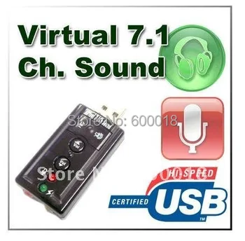 USB Microfon/Boxe 7.1 Channel Audio 3D Sound Card Adaptor 50pcs/lot