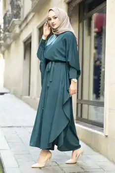 Femeile ferace maneci liliac prin gaura fermoar curea elegant, confortabil hijab ferace Musulman femei de moda de îmbrăcăminte de sezon elegante lungi
