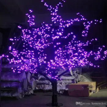 LED Artificiale Copac Floare de Cires, Lumina Lumina de Crăciun 1536pcs Becuri cu LED-uri 2m/6.5 ft Înălțime Impermeabil în aer liber, Utilizați Transport Gratuit