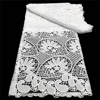 (5yards/pc) de Înaltă calitate flori mari de design African cablul de dantela tesatura colorate dantelă solubil în apă pentru rochie de petrecere WJY020