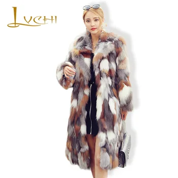 LVCHI 2019 noua Moda de Iarnă Călduroasă Haină de Blană de Vulpe Boho Fata de îmbrăcăminte pentru Femei Vogue OL Haine de Blană Blană Elegant Blănuri de Vulpe
