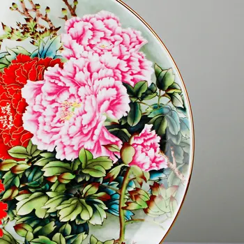 De Înaltă Calitate, Fine Bone China Decor Placa Stil Chinezesc Ceramică Placă De Bază De Lemn De Porțelan Dormitor Artă Decorativă Placa