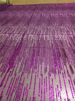 De vânzare la cald 5 metri franceză tul dantela cu sclipici lipit de calitate superioară JRB-82619 culoare violet material de plasă pentru rochie de petrecere
