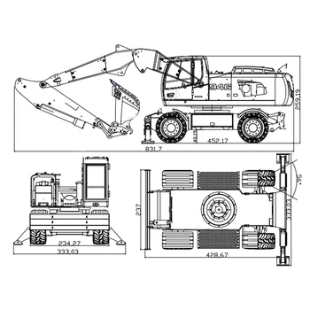 MTM Metal RC Hidraulic Excavator 1/14 946-3 Control de la Distanță de Camioane Vehicule de Constructii Apuca Ripper Reglabil Boom TH19588-SMT6