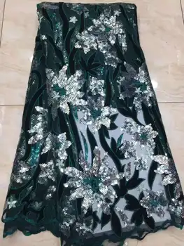 African dantela tesatura 2021 înaltă calitate tesatura dantelă franceză paiete dantelă tesatura broderie Nigeria rochie de petrecere fj36031