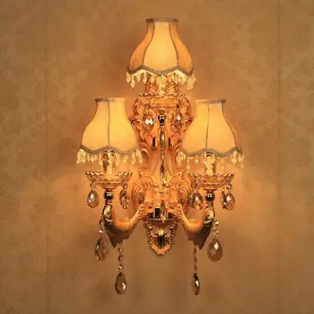 Epocă de Aur tranșee de perete led lampă oglindă Living Mare pește de aur lampă de perete cu abajur balcon Interior perete corpuri de iluminat