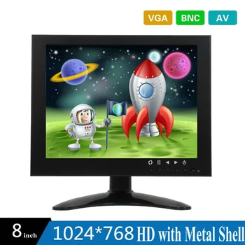 (1set)8 Inch HD CCTV TFT-LED Monitor cu Coajă de Metal & VGA AV Conector BNC pentru PC & Multimedia & Donitor Display & Microscop