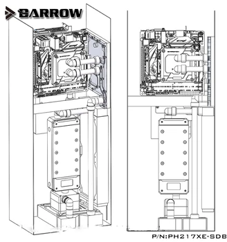Barrow Acrilice Bord ca Apă Canal utilizat pentru PHANTEKS 217XE Caz de Calculator folosit Atât pentru CPU și GPU Bloc RGB la 5V 3PIN Antet