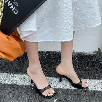 2021 Femei Sandale De Curea Glezna Roma Vara Pantofi Sexy De Partid Subțire Toc Mic Papuci Doamnelor Elegant Dantela-Up Cu Toc Înalt Pantofi Diapozitive