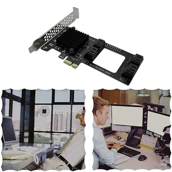 PCI-E SATA Card Cu 8 Porturi SATA3.0 6Gpbs PCI-E 1X Hard Disk Card de Expansiune Built-In Convertor Pentru Desktop PC Miniere