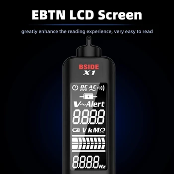 BSIDE Multimetru & Tester de Tensiune Kit, Reîncărcabilă LCD Color Voltmetru Digital și Detector de Tensiune Combo