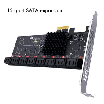 PCI-E pentru SATA3.0 Card de Expansiune 16-Port SSD Solid state Drive Card Adaptor cu Cablu X1 Gratuit Unitate cu Indicatorul de