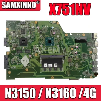 SAMXINNO X751NV original placa de baza pentru ASUS X751N Laptop placa de baza X751NV placa de baza cu 4GB-RAM N3150 / N3160