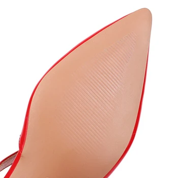 2020 New Sosire a Subliniat Toe Tocuri Indesata T-curea Sandale de Vară Roșu Petrecere de Nunta Banchet Pantofi de Femeie