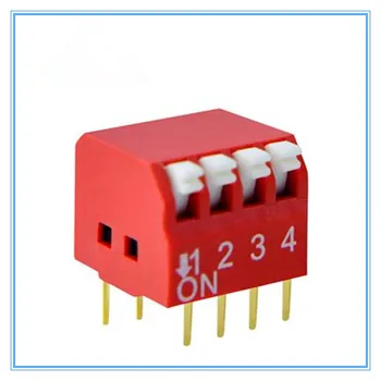 ( 100 buc/lot )Comutatorul DIP 4 Mod de 2,54 mm Comutator ,Rosu Snap Switch Comutator DIP.