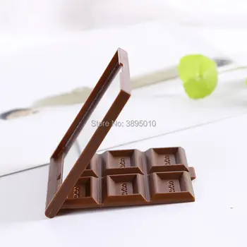 Drăguț Prăjitură Cu Ciocolată În Formă De Pătrat Oglindă De Buzunar Mini Pliabil Oglindă De Machiaj F977