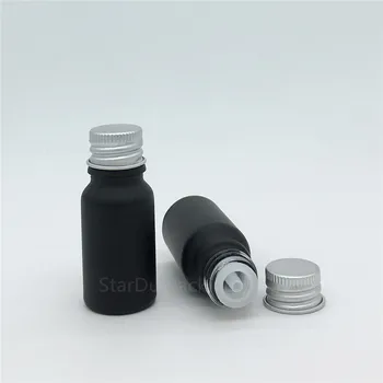 Transport gratuit 200pcs Negru 10ML Flacon de Sticlă Mată ,10 Flacoane de Ulei Esential de Sticla Cu Acoperire din Aluminiu Sticle de Parfum