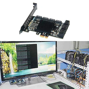 PCI-E SATA Card de Expansiune Computer Desktop PCIe 1X la 10 Porturi SATA3.0 6Gpbs de Expansiune Suport pentru Card PCI-E X2 X4 X8 X16
