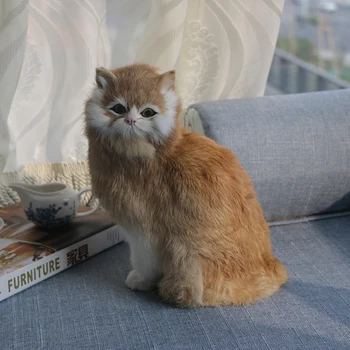 Dorimytrader Simulare Cat Păpușă Jucărie de Pluș Realist Pisica animale de Companie Model pentru a Trimite Prietenilor Cadouri Home Decor Creativ 26x19cm
