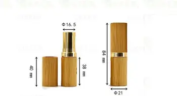 12.1 mm Naturale de Bambus Tub de Ruj, Portabile, cu Grad Ridicat de Aur Cosmetice Frumusete Balsam de Buze Pachetului de Buze Rouge Recipient en-Gros