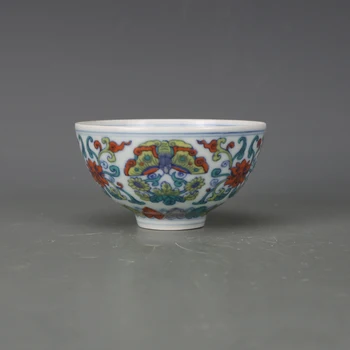 Antic QingDynasty ceașcă de porțelan,flori de Culoare cupa ,pictate manual, artizanat,Decorațiuni interioare,colectia & podoabă
