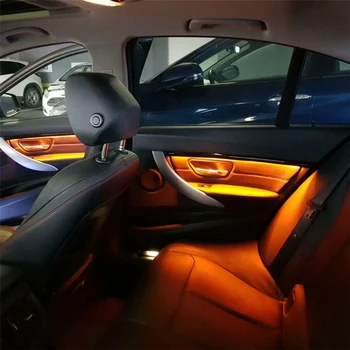Chrome tabloul de Bord Masina Capac Ornamental AC Panou de LED-uri de Lumină Ambientală de Interior Usa de Lumină Ambientală Benzi pentru-BMW Seria 3 F30 F31