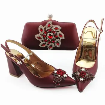 Fierbinte de Vânzare de Moda de Lux Femeie Pantofi Și Geantă Set din Africa de Vară Stil Pompe de 9CM Pantofi Și Sac de Potrivire Set Pentru Petrecere