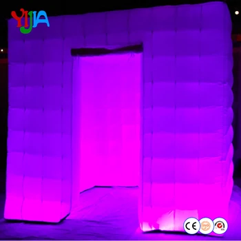 Transport gratuit 8ft benzi cu LED-uri pe partea de jos portabil photo booth gonflabile cort pentru petrecerea de nunta