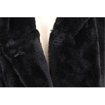 2018 toamna de moda noua imitație de blană de mari dimensiuni libere haina cu gluga din bumbac căptușit cu pluș lungă strat de sex feminin strat canadiană G50