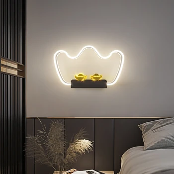 Nordic Living Fundal Lampă de Perete Modernă Simplu cu LED-uri Lumina de Perete Creative Dormitor Noptieră Lumina studiu culoar interioară led lămpi