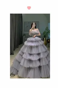 GYCustom tort de nunta rochie de dantelă De pe umăr Rochii de Mireasa Grădină Retro Rochii de Mireasa de Moda Adevarata proba