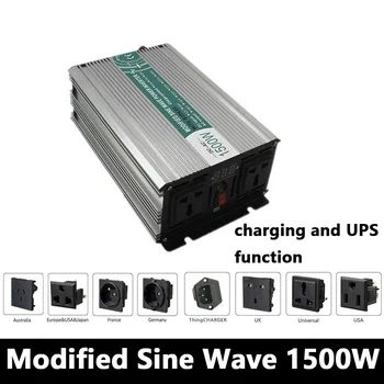 1500W Modified Sine Wave Inverter DC 12V/24V/48V Pentru AC110V/220V,alimentarea Invertor cu incarcator ,invertor Solar