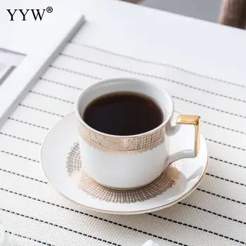Ceramica Set De Ceai Alb, Fundal, Aur, Os China Ceașcă De Cafea Set Creativ Ceai După-Amiaza Ceai Rosu Cupa Fabrica De Logo-Ul Personalizat